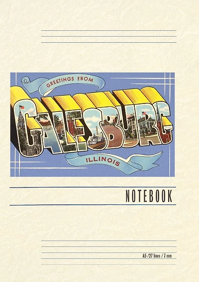 Vintage Lined Notebook Greetings from Galesburg, Illinois