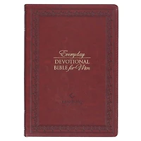 Devotional Bible NLT for Men Faux leather, Saddle tan