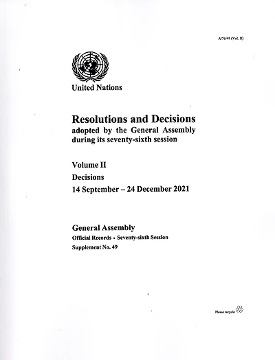 Report of the Secretary-General on the Work of the Organization 76th Supp49 V2