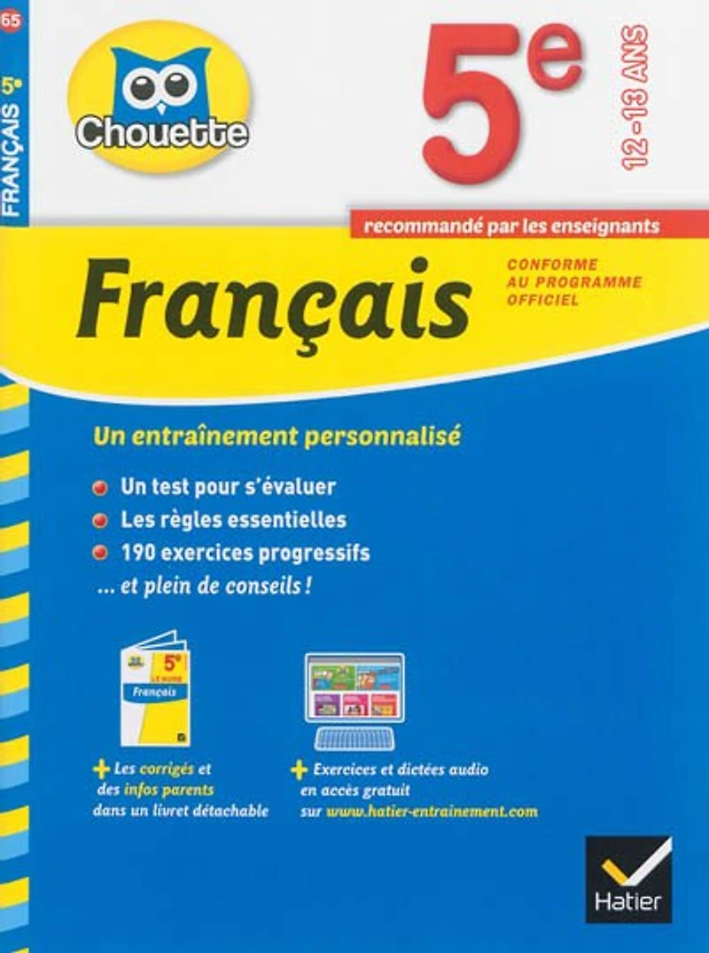 Français 5e, 12-13 ans: conforme au programme