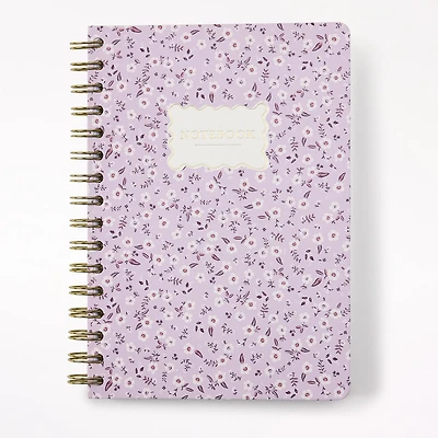 A5 Paperboard Spiral Ditsy, Floral Burgundy