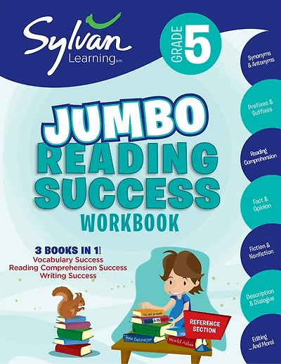 5th Grade Jumbo Reading Success Workbook: 3 Books in 1-- Vocabulary Success, Reading Comprehension Success, Writing Success; Activities, Exercises & Tips to Help Catch Up, Keep Up &  Get Ahead