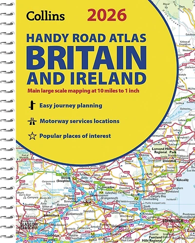 Collins Handy Road Atlas Britain and Ireland 2027 (A5 Spiral): Clear, easy-to-read mapping