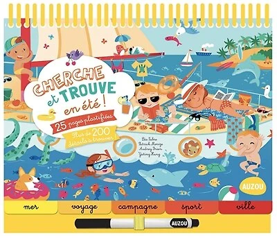 Cherche et trouve en été !: 25 pages plastifiées, plus de 200 détails à trouver !