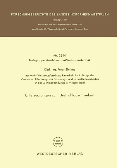 Untersuchungen zum Drehschlagschrauben