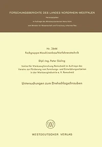 Untersuchungen zum Drehschlagschrauben