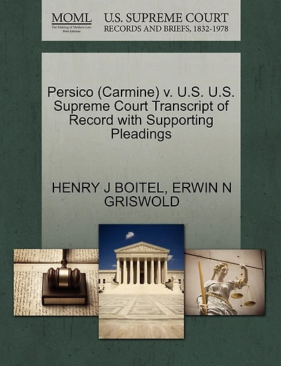 Persico (carmine) V. U.s. U.s. Supreme Court Transcript Of Record With Supporting Pleadings