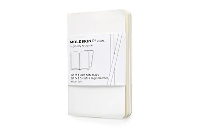 Moleskine Volant Notebook (Set of 2 ), Extra Small, Plain, White, Soft Cover (2.5 x 4)