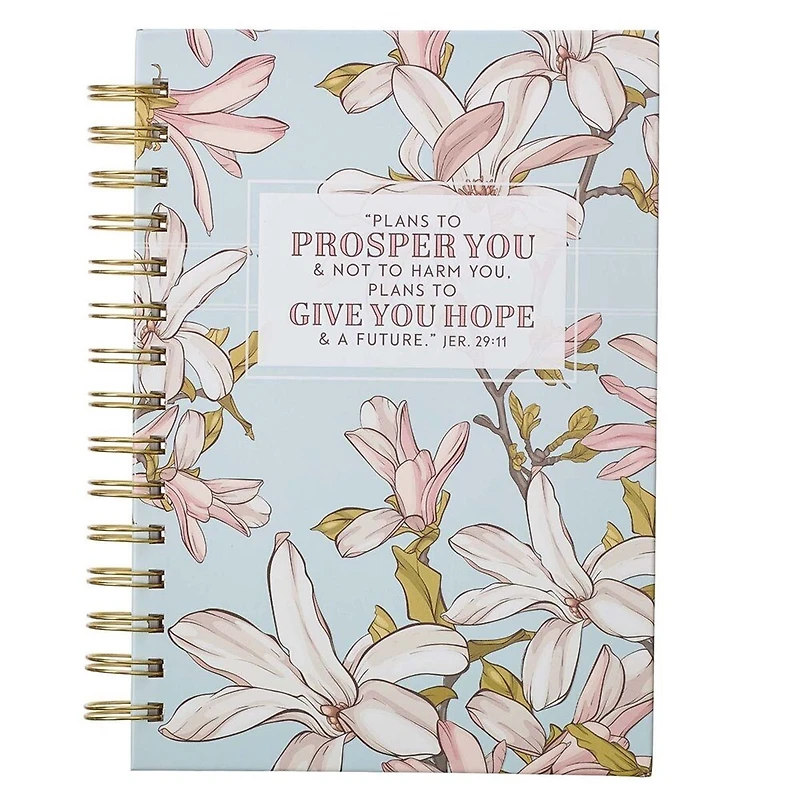 Journal Wirebound Blue Floral Give You Hope Jer. 29:11