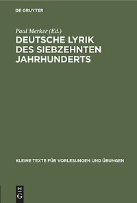 Deutsche Lyrik des siebzehnten Jahrhunderts: In Auswahl