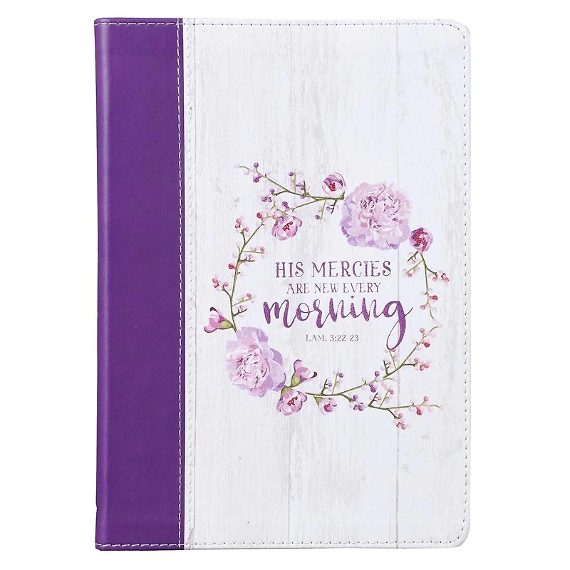 Journal Classic White/Purple His Mercies Lam. 3:22-23