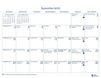 2025 Parish Wall Calendar: September 2024 Through December