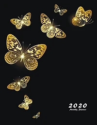 2020 Monthly Planner: Large Monthly Planner With Inspirational Quotes (gold Butterflies)