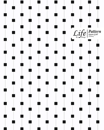 Cube Pattern Square Grid, Quad Ruled, Composition Notebook, 100 Sheets, Large Size 8 X 10 Inch Black Dots Cover