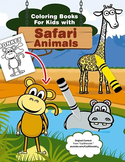 Coloring Books for Kids with Safari Animals: Safari Animals Coloring from CzyWieszJak