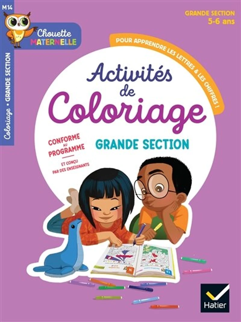 Activités de coloriages pour apprendre les lettres & chiffres !: grande section, 5-6 ans