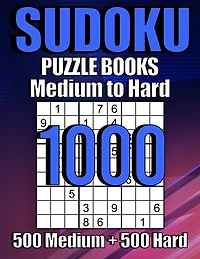 1000 Sudoku Puzzles 500 Medium & 500 Hard: Suduko Puzzle Books For Adults, Brain Games Large Print sudoku