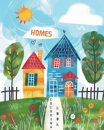 Homes - Coloring Book: 26 Designs to Relax for kids, adults and seniors