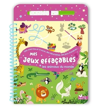 Mes jeux effaçables: Les animaux du monde