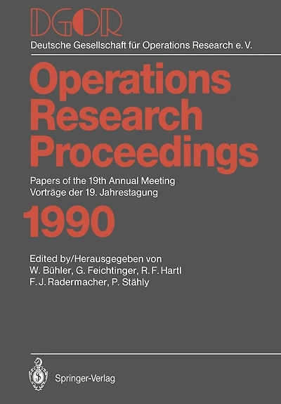 DGOR: Papers of the 19th Annual Meeting / Vorträge der 19. Jahrestagung