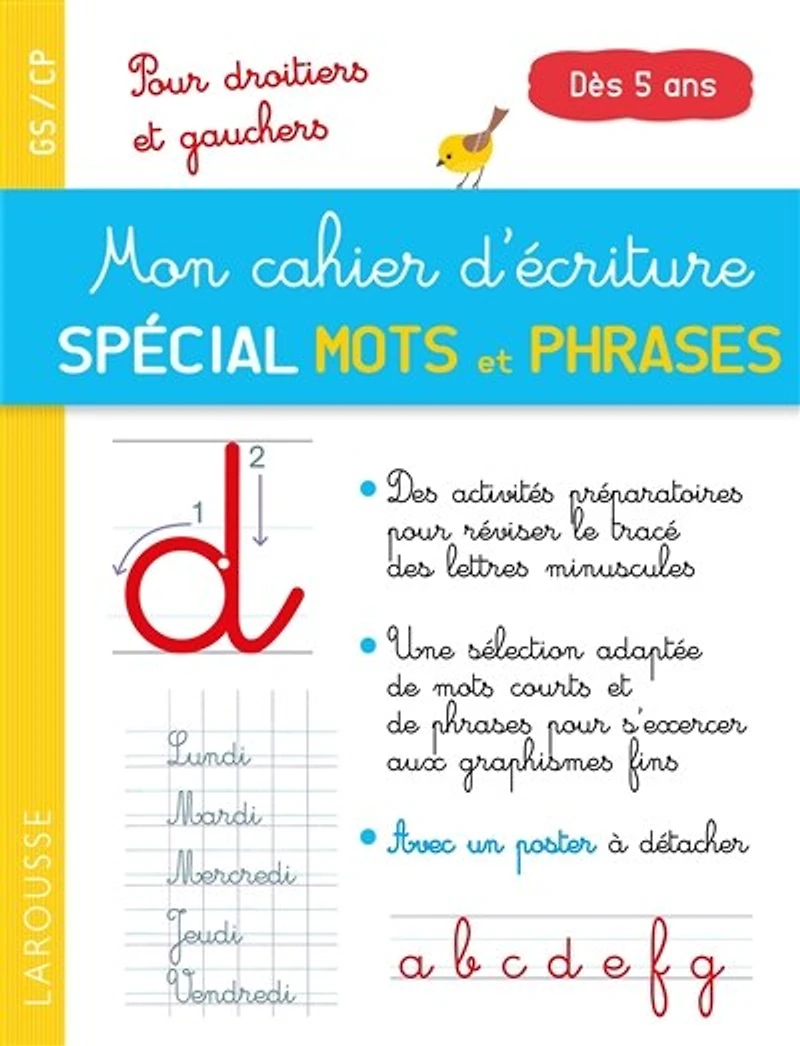 Mon cahier d'écriture, spécial 1ers mots et phrases: GS, CP, dès 5 ans