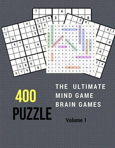 400 Puzzles The Ultimate Mind Game Brain Games: Hard to Extreme Sudoku and Word Search 400 Puzzles Games Large Print Numbers Brain Games for Every Day