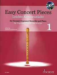 Easy Concert Pieces - Book 1: 30 Pieces from 5 Centuries for Descant Recorder with Piano. Includes CD with demo recordings.