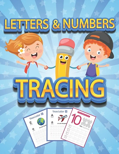 Numbers and Letters Tracing: Tracing book for kids ages 4-8 70+ Pages 26 letters, 10 numbers and handwriting paper to practice.
