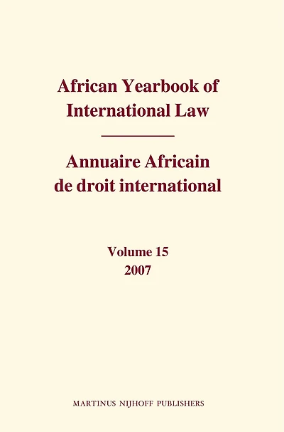 African Yearbook of International Law / Annuaire Africain de droit international
