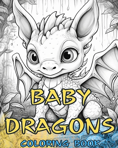 BABY DRAGONS Coloring Book: Cute designs for kids and adults to color and enjoy.