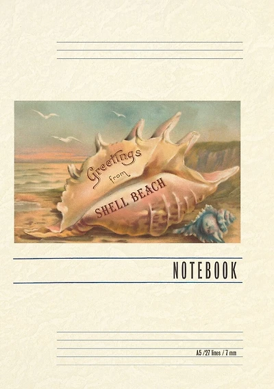 Vintage Lined Notebook Greetings from Shell Beach