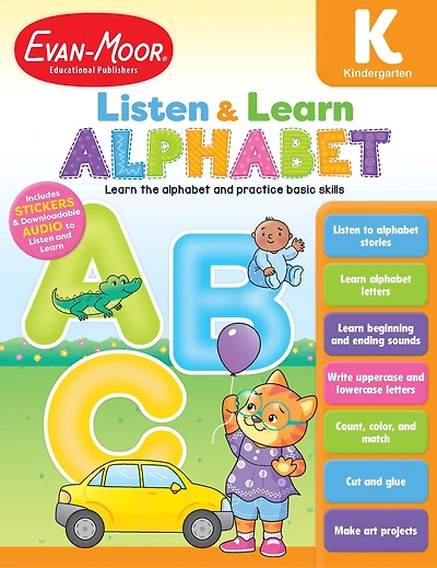 Listen and Learn: Alphabet, Grade K: Listen and Learn Audio Workbook, Phonemic Awareness and Phonics