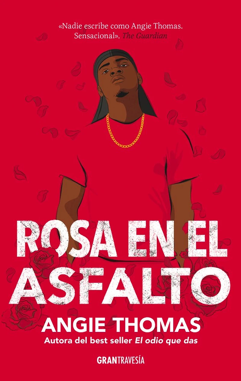 Rosa en el asfalto