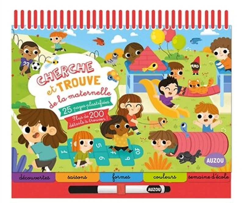 Cherche et trouve de la maternelle: 25 pages plastifiées, plus de 200 détails à trouver !