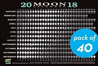 2018 Moon Calendar Card (40-pack): Lunar Phases, Eclipses, And More!