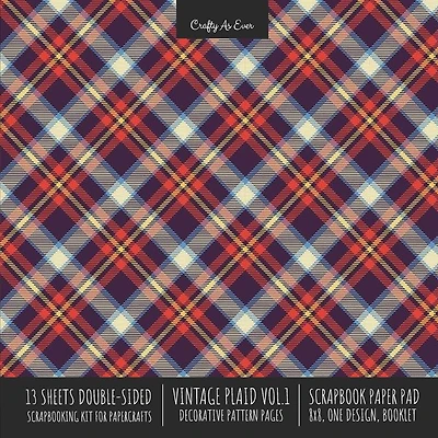 Vintage Plaid 1 Scrapbook Paper Pad 8x8 Scrapbooking Kit For Cardmaking Gifts, Diy Crafts, Printmaking, Papercrafts, Decorative Pattern Pages