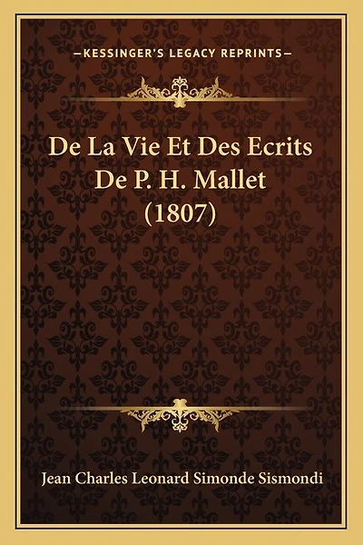 De La Vie Et Des Ecrits De P. H. Mallet (1807)