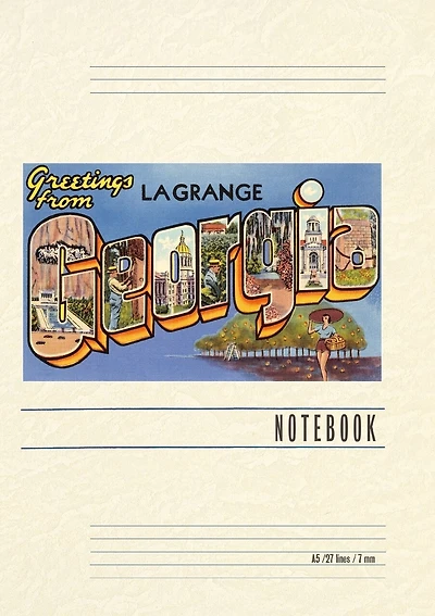 Vintage Lined Notebook Greetings from La Grange