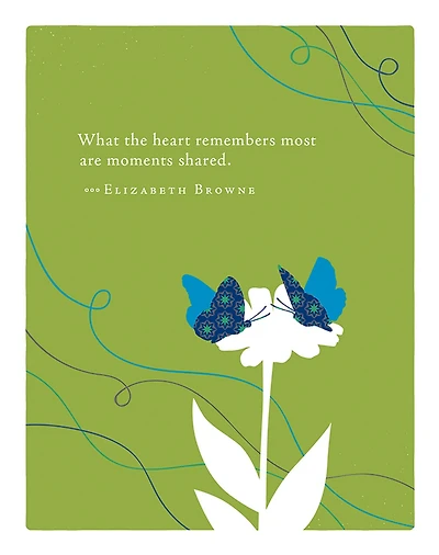 Positively Green Greeting Cards: Sympathy - What the heart remembers most are (Pack of 6)