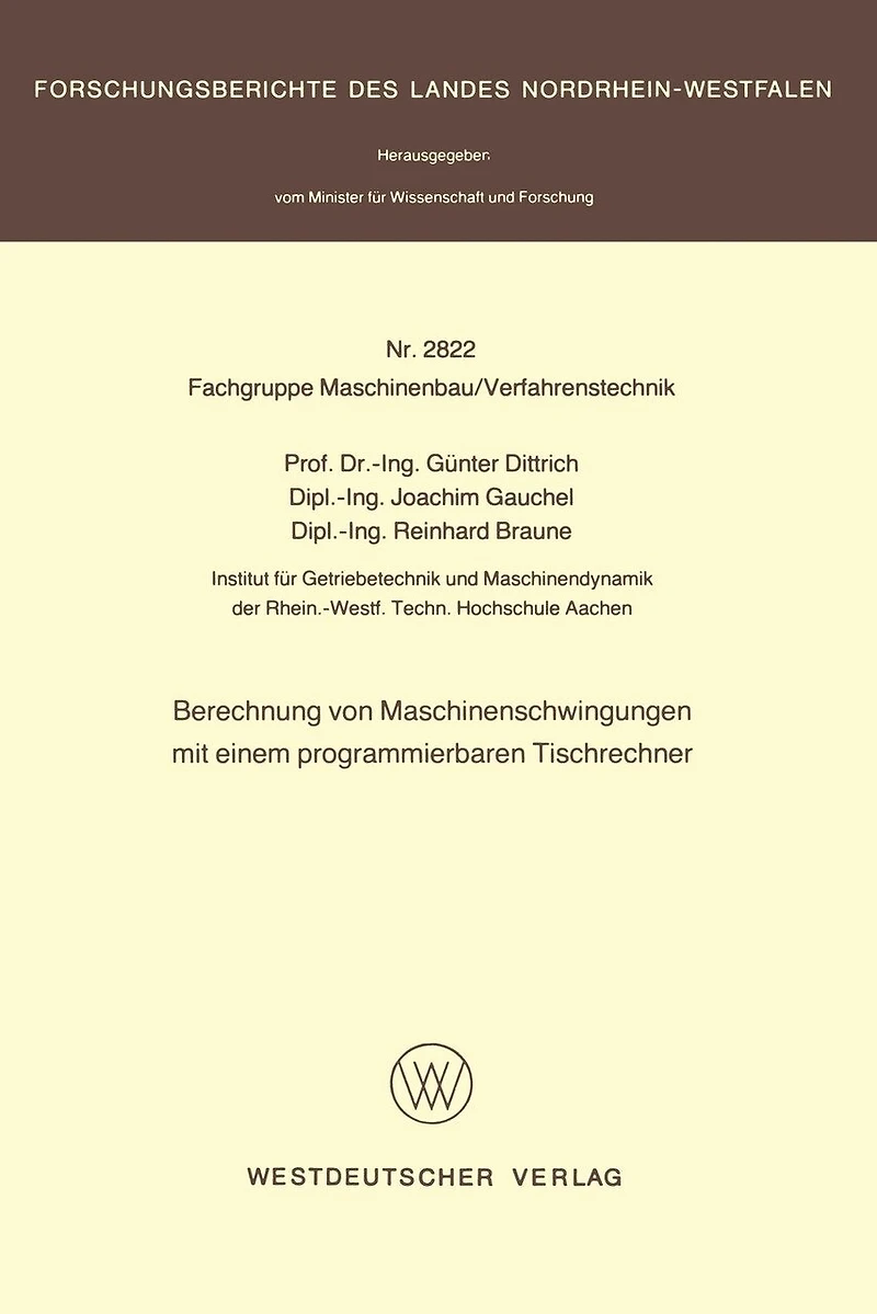 Berechnung Von Maschinenschwingungen Mit Einem Programmierbaren Tischrechner