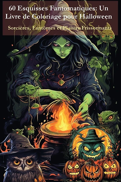 60 Esquisses Fantomatiques - Un Livre de Coloriage pour Halloween: Sorcières, Fantômes et Plaisirs Frissonnants