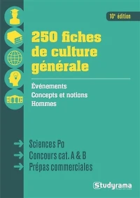250 fiches de culture générale: Sciences Po, concours cat. A & B, prépas commerciales