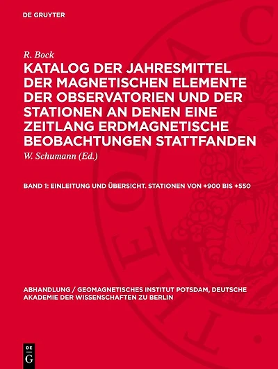 Einleitung und Übersicht. Stationen von +900 bis +550