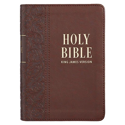 KJV Bible Compact LP Faux Leather, Medium Brown