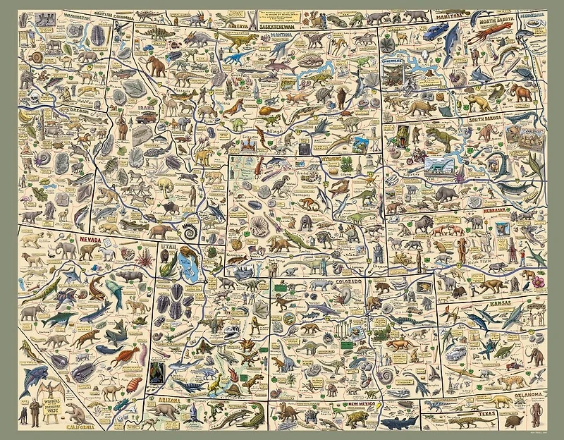 Cruisin' the Fossil Freeway Map: The Ultimate Prehistoric Road Map to the Best of the American West