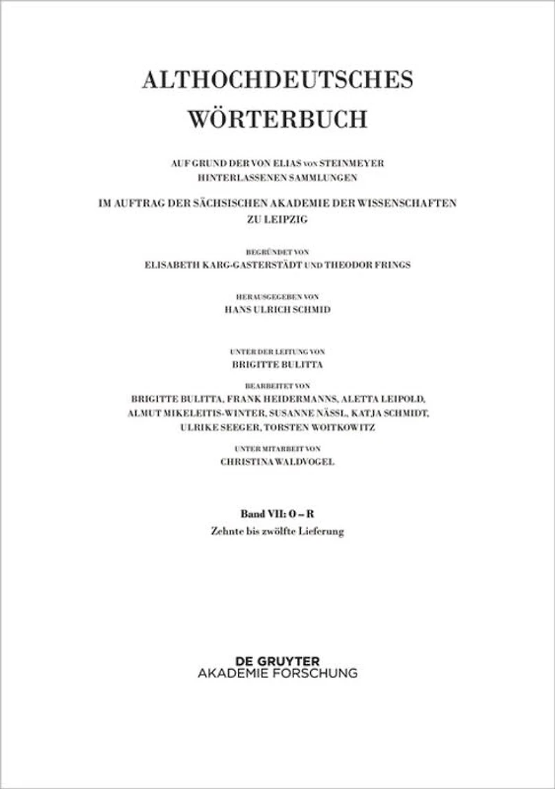 Band VII: O – R. 10. bis 12. Lieferung (râzuuurti bis gi-rîhhan)