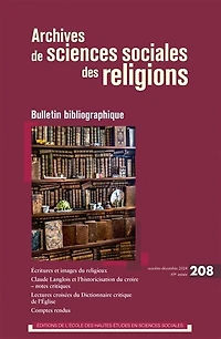 Archives de sciences sociales des religions, n°208. Bulletin bibliographique