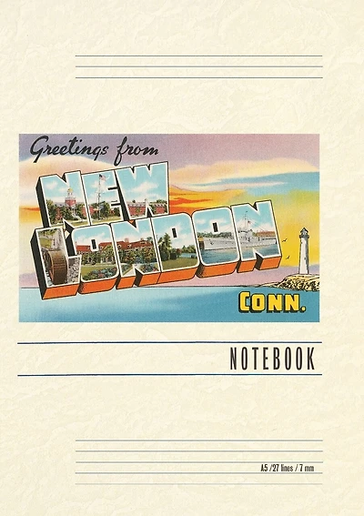 Vintage Lined Notebook Greetings from New London