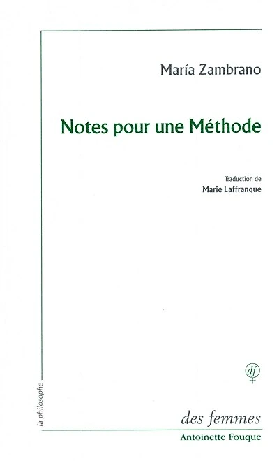 Notes pour une méthode
