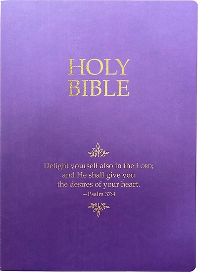 KJVER Holy Bible, Delight Yourself In The Lord Life Verse Edition, Large Print, Royal Purple Ultrasoft: (King James Version Easy Read, Red Letter, Psalm 34:4)